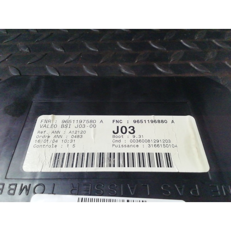 Desguace MonforteCAJA RELES / FUSIBLES 9651196880 J03 PEUGEOTCaja reles / fusibles|Desguace Monforte