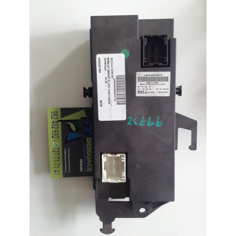 Recambio de modulo confort para renault espace iv (jk0) grand espace dynamique referencia OEM IAM 8200029726B  