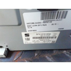 Recambio de sistema audio / radio cd para seat leon (5f1) style referencia OEM IAM 5F0919604  