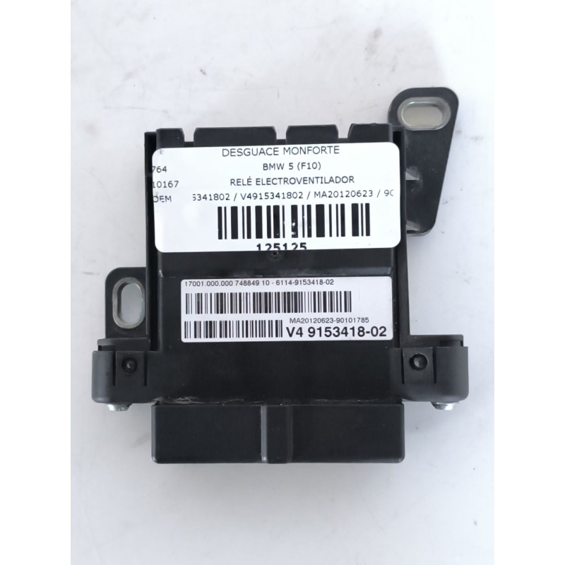 Recambio de relé electroventilador para bmw 5 (f10) 530 d xdrive referencia OEM IAM 6114915341802 / V4915341802 / MA20120623 / 9